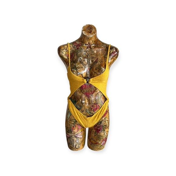 Out from Under monokini one piece yellow summer small  swim - Picture 1 of 9